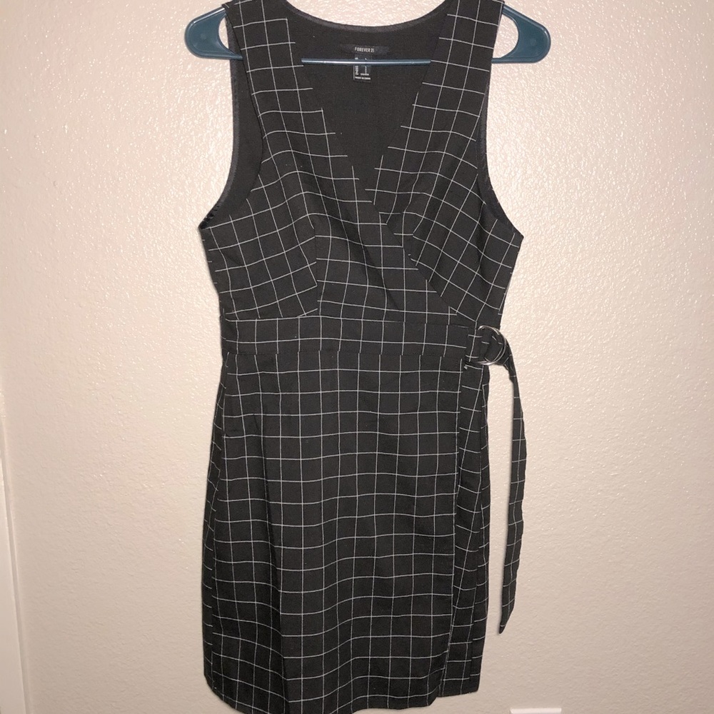 Forever21 Cover Up Checkered/Plaid Slit Dress